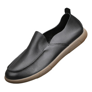 AIBOIS Mocassins Homme à Enfiler Bout Rond Cuir Véritable Respirant Semelle Caoutchouc Chaussures Décontractées de Conduite - Product Image 4