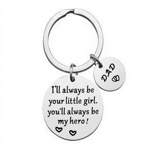 Regalo <span class=keywords><strong>para</strong></span> el Día del Padre y Cumpleaños, Llavero <span class=keywords><strong>para</strong></span> Papá e Hija - <span class=keywords><strong>Siempre</strong></span> Seré Tu Niña Pequeña, Tú <span class=keywords><strong>Siempre</strong></span> Serás Mi Héroe - Metal - Product Image 1