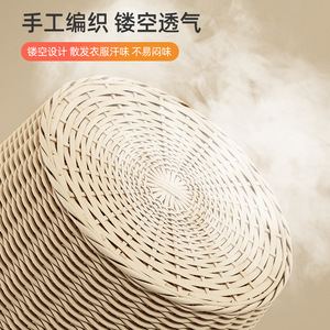 <b>Wicker</b> Laundry <b>Basket</b> <b>Round</b> Large Size Multifunction Storage For Clothes Toys Bathroom Household Use - Product Image 3