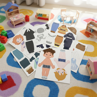Poupée magnétique à habiller sur le thème du travail, pour les 3-7 ans, ensemble éducatif populaire sur le thème du carton pour enfants
