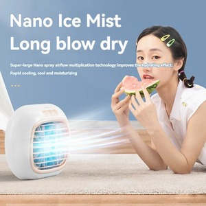 Nuevo Ventilador de Aire Acondicionado Portátil para el Hogar, Recargable por USB, con Función de Rociado, Humidificación y Luz, para Escritorio - Product Image 3