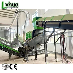 Waste plastic HDPE milk bottle ladels seperate shredding recycling crushing washing drying machine/line/plant