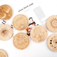Vente chaude Chakra Reiki Guérison Énergie Spirituelle Bois Dessous De Verre En Bois Cristal Grille Conseil pour Ornement