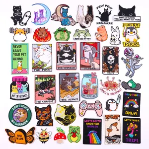 衣類卸売アップリケのパッチにDIY鉄を縫う動物漫画猫/カエル刺Embroideryジャケット