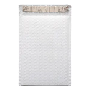 Bolsa de correo de plástico acolchada con logotipo personalizado de burbujas blancas impresas para etiquetas de correo y embalaje