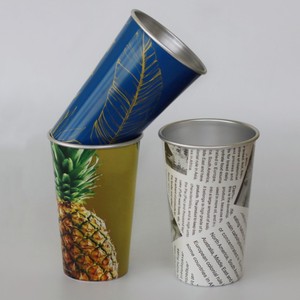 Vasos de Aluminio Reciclables con Logotipo Personalizado de 16oz, 18oz, 20oz y 22oz, Tazas Metálicas para Cerveza, para <span class=keywords><strong>España</strong></span>, Yichang Burger, Estilo Retro - Product Image 6