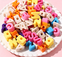 Perles en acrylique massives de 6 mm, couleur unie, lettres de l'alphabet, perles en vrac, accessoires pour la fabrication de bijoux faits main, porte-clés DIY