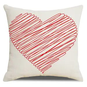 45*45cm 베개 커버 홈 장식 빨간 마음과 사랑 베개 던지기 발렌타인 데이 선물 장식 쿠션 케이스