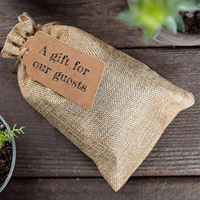 Sac cadeau de Noël en jute avec logo personnalisé sac écologique sac en lin recyclable pochette de rangement en grains de café sac à cordon en toile de jute