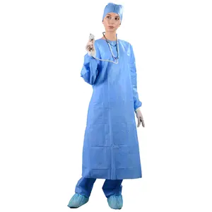 Gaun bedah kualitas tinggi 40gsm, peralatan medis sekali pakai gaun bedah rumah sakit peralatan medis