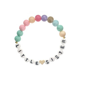 Mignon coloré coeur lettre perlé <span class=keywords><strong>Bracelet</strong></span> fait à la main <span class=keywords><strong>grande</strong></span> <span class=keywords><strong>soeur</strong></span> lettre déclaration coloré perle <span class=keywords><strong>Bracelet</strong></span> pour les femmes - Product Image 2