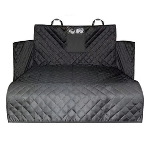 Housse de siège arrière pour animaux de compagnie, noire, en tissu Oxford matelassé, protection de siège auto pour chien, pour coffre de SUV avec poches latérales - Product Image 1