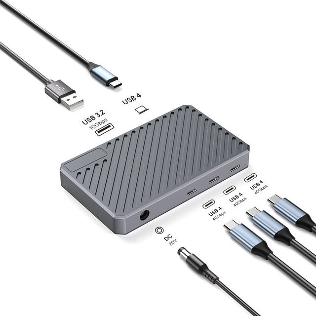 5-in-1 Thunderbolt 4 Type C 40Gbps Ultra Fast Multiport Aluminum Alloy USB Docking Station for Computer Notebook