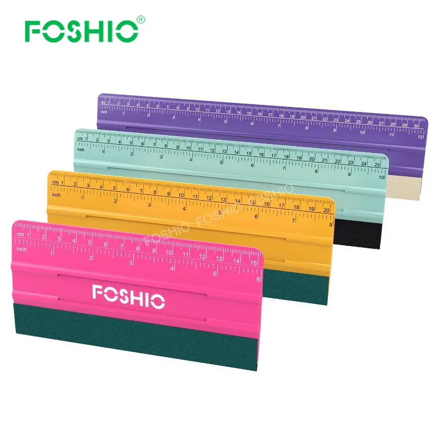 Foshio 디자인 8/10/12 인치 소프트 펠트 자동차 포장 도구 측정 비닐 스퀴지