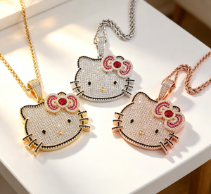 Wholesale Hiphop Cartoon Character Zircon Necklace Personalized Gold Plated Fashion Jewelry Cartoon Zircon Pendant Necklaces - Product Image 1