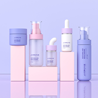 Ensemble de flacons cosmétiques en plastique PETG écologiques au design élégant, personnalisables, 30 ml, 50 ml, 100 ml, avec pompe et compte-gouttes, pour sérum et lotion