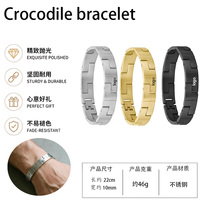 Nueva Pulsera Unisex de Acero Inoxidable Chapada en Oro - Logotipo Grabado con Diseño de Patrón Geométrico - Hipoalergénica, No se Desvanece, Ideal para Regalo