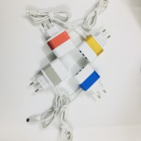 Micro USB avec câble Chargeur de voyage à domicile Chargeur de téléphone portable EU Adaptateur 3 USB