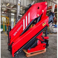 Grue articulée robuste à 2 niveaux SPK38502A 13T, engin de construction pour l'installation de béton préfabriqué sur camions de transport 6x4