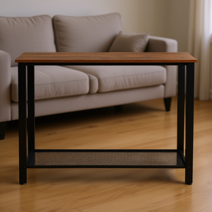 Wood Console <b>Table</b> With Storage Shelf <b>Adjustable</b> Feet Modern Living Room Furniture - Product Image 2