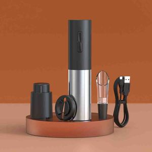 Vendedor superior personalizado 5 en 1 abridor de botellas de vino tinto eléctrico juego de sacacorchos abridores automáticos que funcionan con pilas - Product Image 2