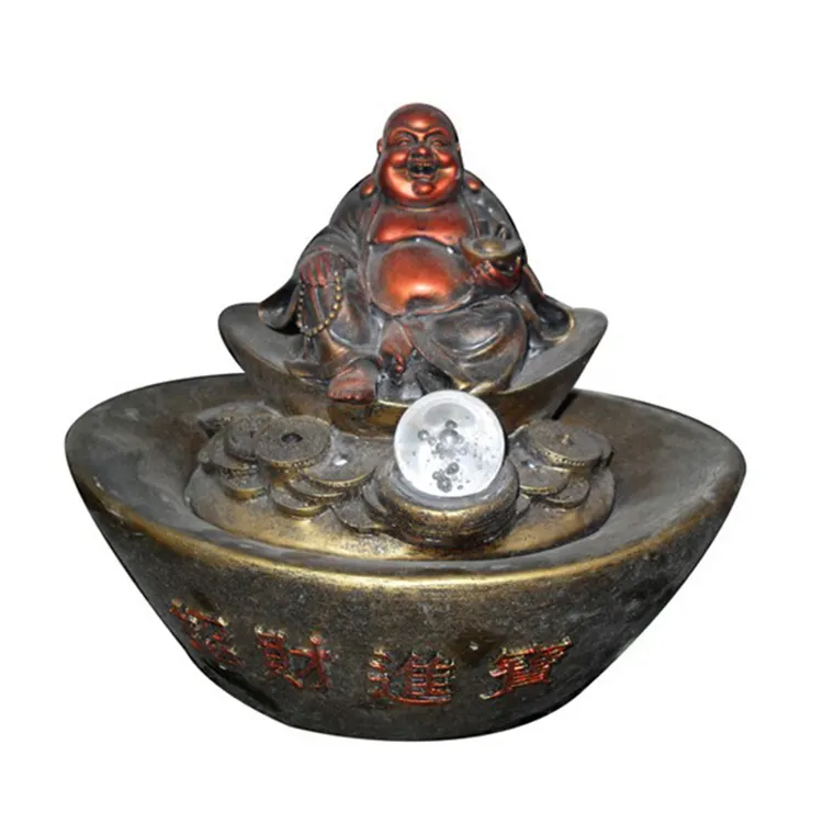 Buddha Series Desktop Small Decor Ball Indoor Water Fountain Desktop Fountain Indoor and Outdoor Office Relaxation Decoration