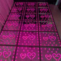 Miroir de luxe pour scène de fête, piste de danse lumineuse RVB, piste de danse ronde et rectangulaire pour salle d'événements