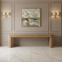 Nouvelle table d'entrée en chêne massif au design luxueux sculpté, table console pour canapé