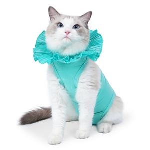 Traje de Recuperación <span class=keywords><strong>para</strong></span> Gatos con Cuello de Encaje, Ropa Postoperatoria Suave y Ajustable <span class=keywords><strong>para</strong></span> Gatos Después de Cirugía, Esterilización y Destete - Product Image 2