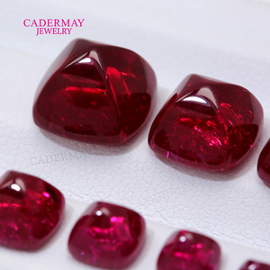 CADERMAY Pigeon Blood Red Cultured Ruby Cushion Cut Loose Stone 4x4mm To 10x10mm For Jewelry Making - Product Image 2