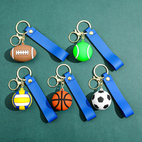 Classic Alloy Acrylic+PVC Electronic Key Finder Lightweight Mini Ball Keychain Basketball Football Rugby Charm for Backpacks