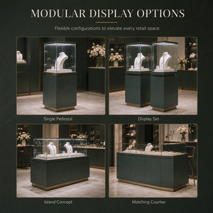 Meubles et vitrines de présentation en verre pour bijouteries sur mesure avec présentoirs modulaires, éclairage LED pour chaînes de magasins et projets de marques - Product Image 6