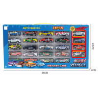 2026 enfants véhicule jouet nouveau jouet pour enfants 24 pièces modèle de voiture en métal 1:64 dessin animé Mini Simulation alliage coulissant voiture modèle ensemble garçon jouet