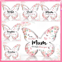 Decoración de mariposa acrílica personalizada para el Día de la madre, familia y amigos, regalo de cumpleaños, decoración de escritorio para el hogar y la Oficina
