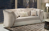 Design italien moderne et luxueux ensemble de meubles pour salon et lounge en cuir royal