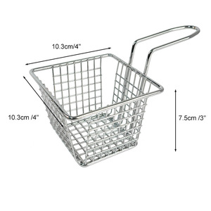 Cesta para freír pequeña ZHAOSHENG, cuadrada, de metal, con asa, para papas fritas y palomitas de maíz, para uso en fiestas. - Product Image 4