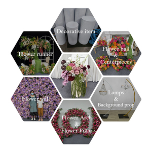 Promise Lavender Orchid <b>Silk</b> Artificial <b>Flowers</b> and Green Plants Modern Realistic Wedding Venue Background Decoration - Product Image 5