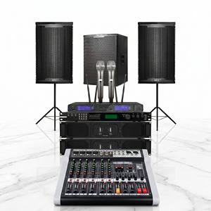 Système de sonorisation 3rd Dream Wy-400, ensemble d'enceintes en bois de 8, 10 et 12 pouces, amplificateur 1000 W, microphone sans fil, événement en direct Wy-400 - Product Image 1