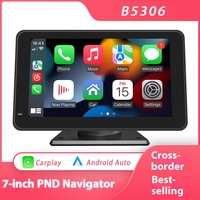 Lecteur MP5 portable 7 pouces sans fil pour voiture, écran IPS haute définition, USB, Android Auto, télécommande RGB, avec fonction de conduite