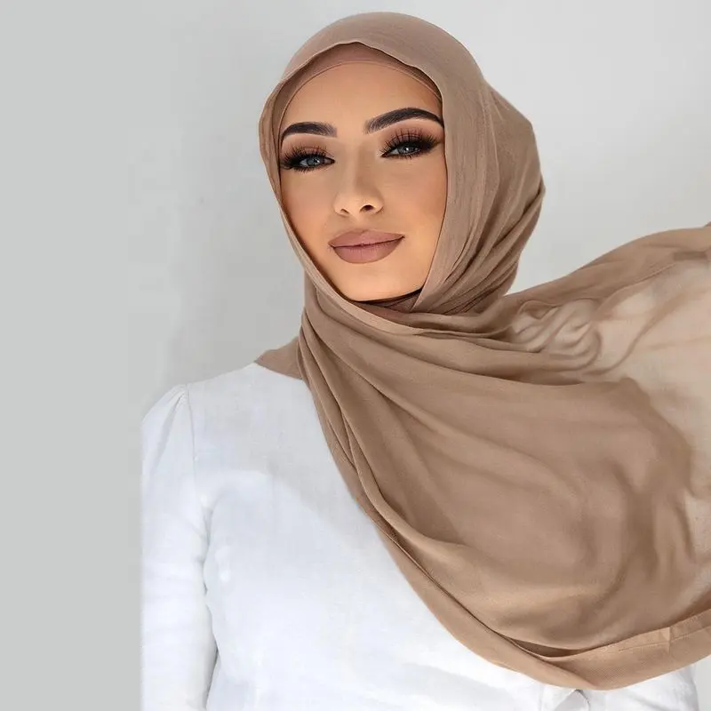 Großhandel Anpassen Leicht gewicht Baumwolle Modal Plain Hijab Muslim Frauen Schal Doppels tiche Rand 100% Viskose Modal Hijab Schal