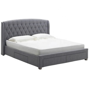 Modern Velvet Tufted Storage <strong>Double</strong> <strong>Low</strong> Profile <strong>Bed</strong> with High Quality Wooden Frame for Small Spaces Luxury Bedroom Design - Product Image 4