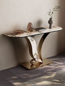 Consolle da <span class=keywords><strong>Ingresso</strong></span>/Corridoio con Piano in Marmo, Tavolo Angolare per Villa/Appartamento, Arredamento <span class=keywords><strong>Soggiorno</strong></span> - Product Image 4