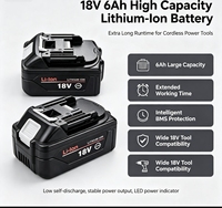 Paket Baterai Lithium Ion 18V 6AH Solid-state Isi Ulang untuk Penggantian Baterai Lithium Alat Tenaga Tanpa Kabel Tersedia di Stok