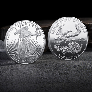 Estilo antiguo EE. UU. Estatua DE LA LIBERTAD moneda conmemorativa Metal 3D relieve en relieve 40mm moneda oro plata recuerdo insignia - Product Image 3