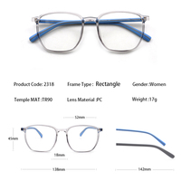 Nouvelles lunettes rectangulaires pour femmes, style moderne, avec monture légère et confortable en TR90 et verres en PC, pour un usage quotidien et au bureau