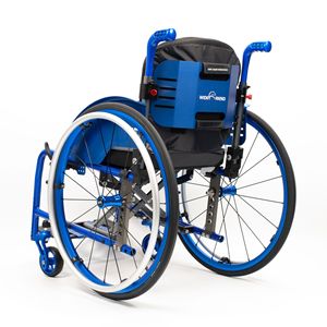 Fauteuil roulant manuel Shi Peng WI5805 bleu en alliage d'aluminium pliable à dégagement rapide pour usage sportif - Product Image 3