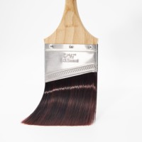 Pinceaux d'angle de mur en fibre synthétique personnalisés de haute qualité avec manche en bois court