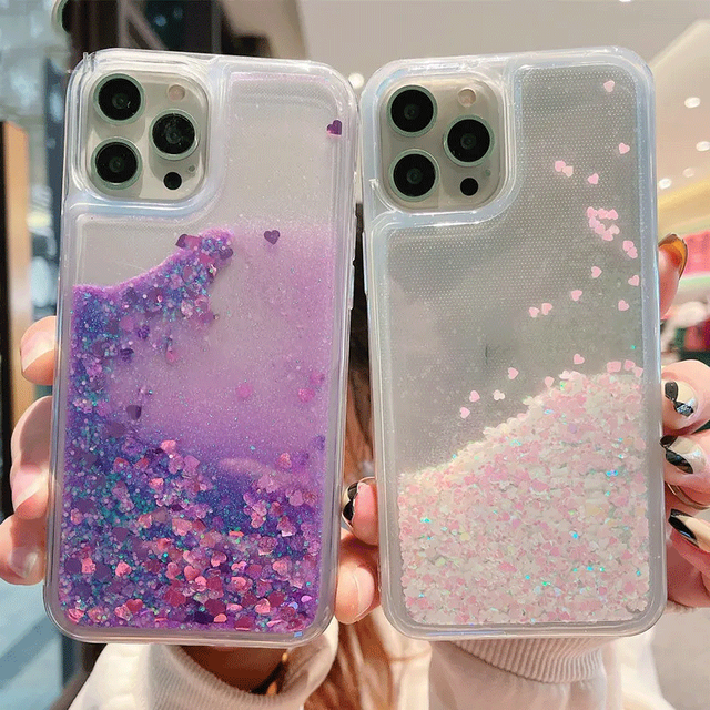 Korea  Fashion Quicksand Glitter Powder Phone Case for Iphone Redmi Note 7 8 9 10 10s 11 Pro Phone Caes