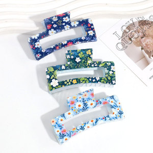 批发时尚简约花爪夹，多功能印花鲨鱼爪发饰 - Product Image 3