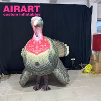 Costume de poule gonflable de style simulation, ballon animal de costume de marche de poule gonflable